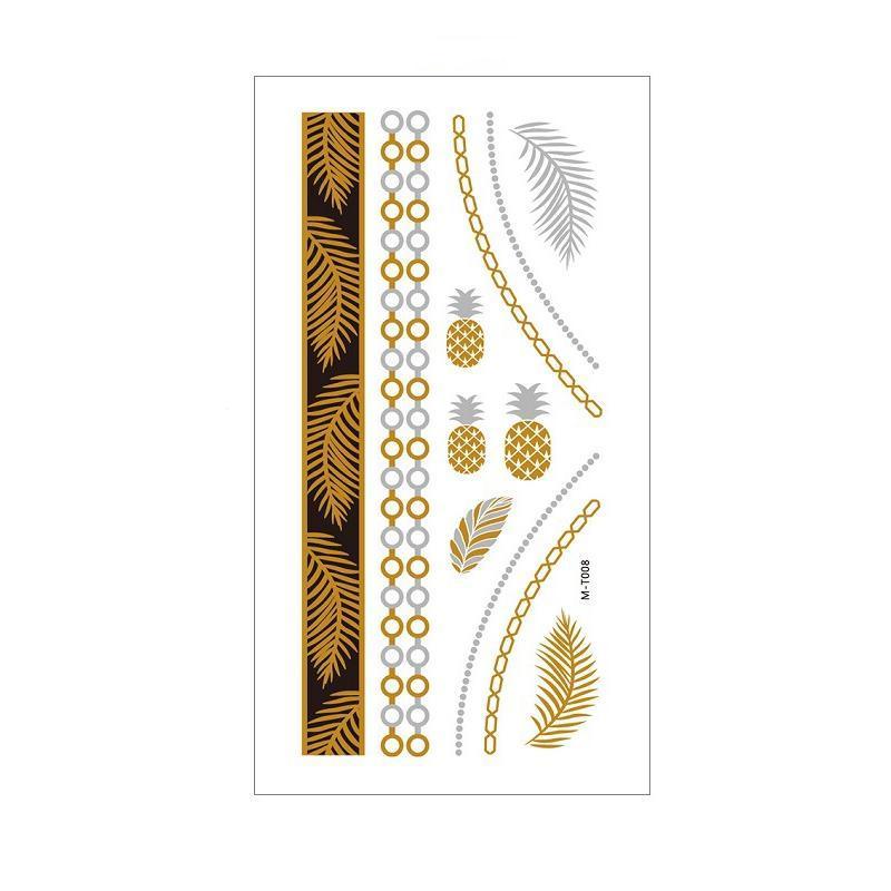Metallic Boho Temporary Tattoo Sticker for Arms and Body - MTOM08
