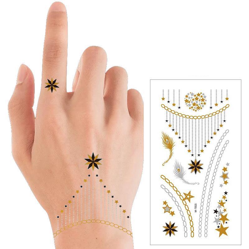 Metallic Boho Temporary Tattoo Sticker for Arms and Body - MTOM08 - view 9