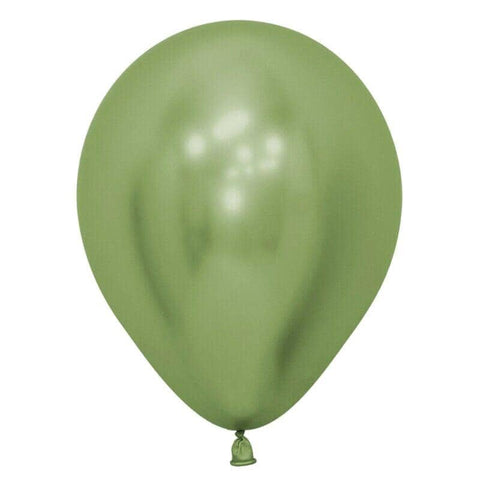 Metallic Chrome Latex Balloons 12 Inch (30 cm) - Light Green, 50 Pack