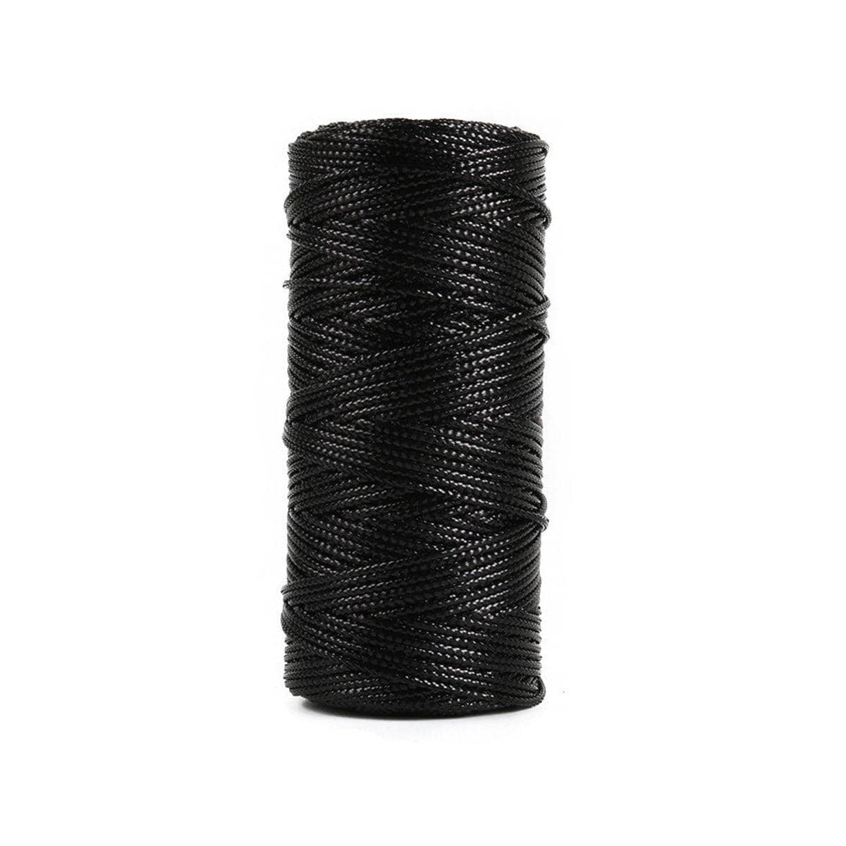 Metallic Gift Wrapping Rope, 100 m Roll of 1.5 mm Flat Wire Cord - Black