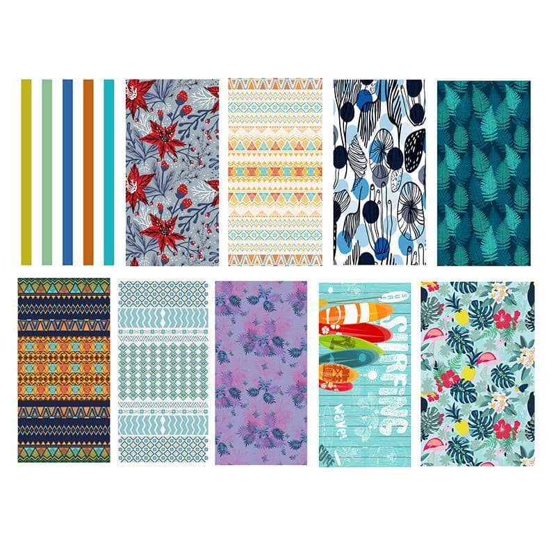 Microfibre Beach Towel with Carry Bag, 160 x 80 cm - Aqua Surfboard Print - view 3