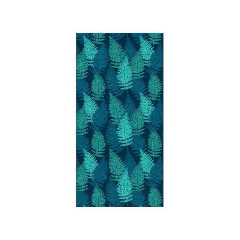 Microfibre Beach Towel with Carry Bag, 160 x 80 cm - Teal Fern Leaf Print