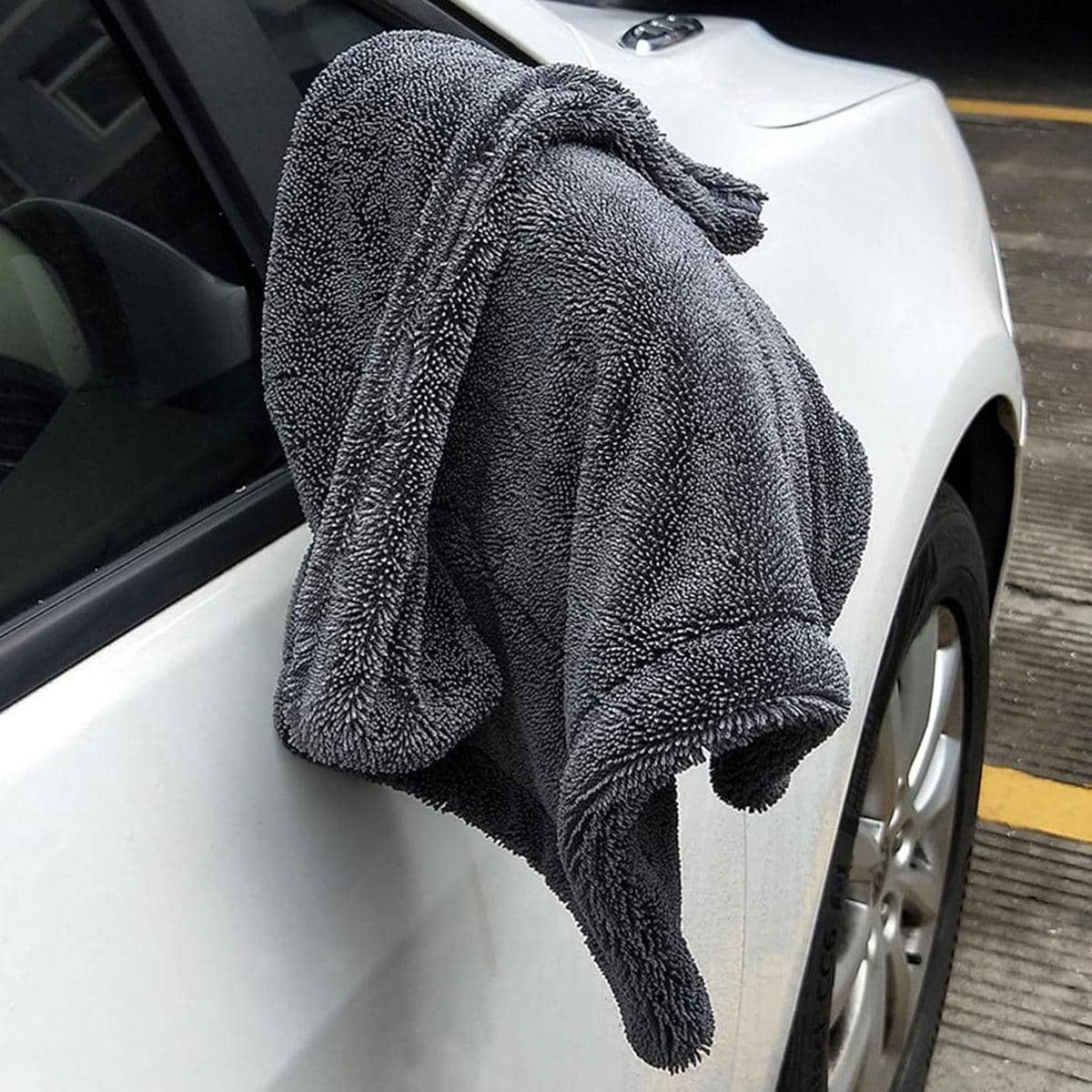 Microfibre Car Drying Towel, 90 x 60cm - Grey - view 5