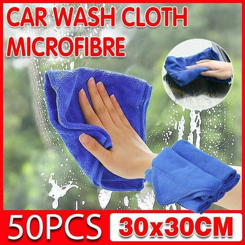 Microfibre Cleaning Cloths, Blue, 30 x 30 cm, Pack of 50