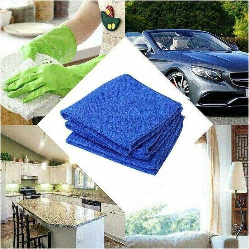 Microfibre Cleaning Cloths, Blue, 30 x 30 cm, Pack of 50 - view 5