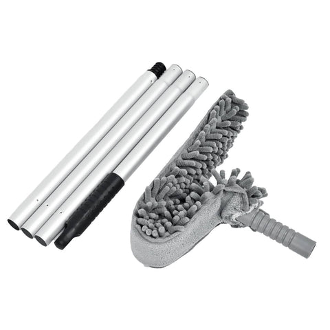 Microfibre Duster with Bendable Head and 140 cm Pole - Grey