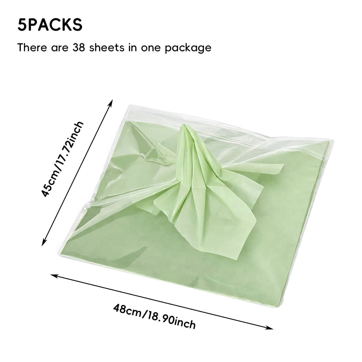 Milk Cotton Flower Wrapping Paper 190 Sheets Florist Bouquet Gift Packaging - Green - view 4
