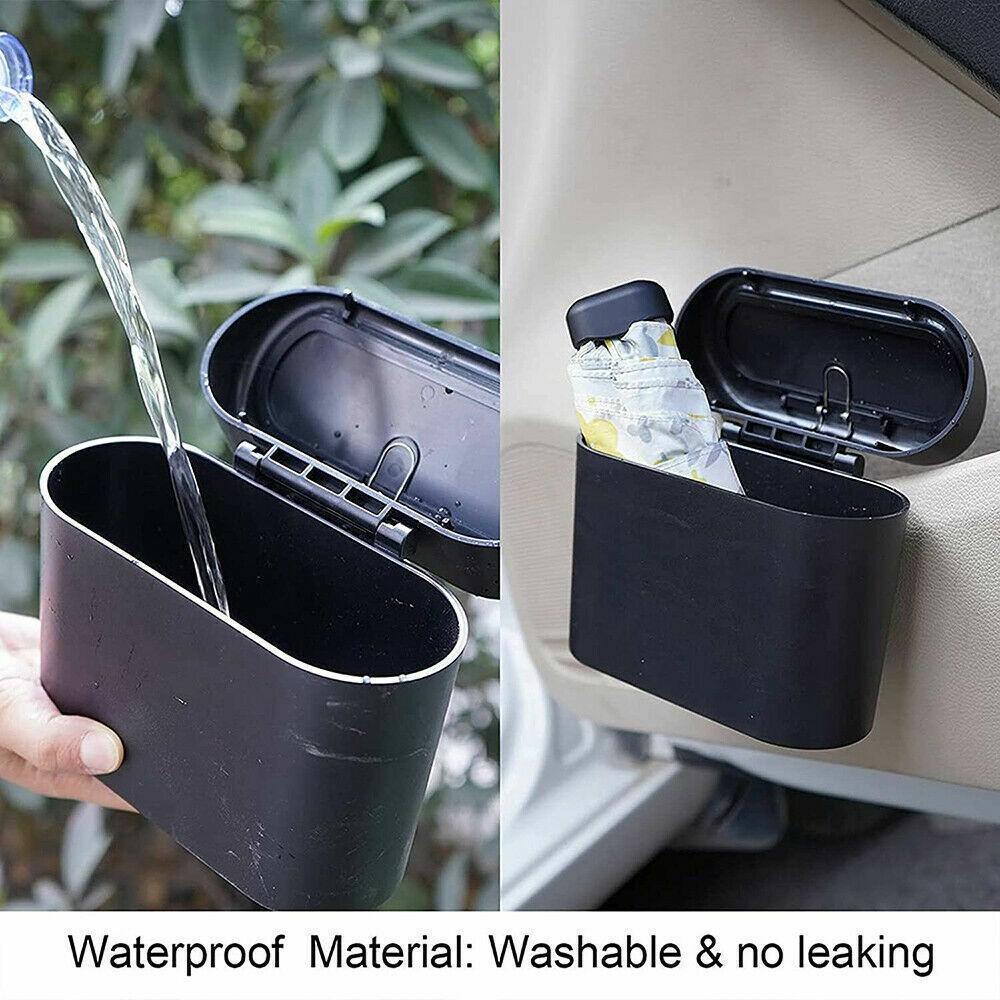 Mini Car Trash Bin with Push-Open Lid for Car and Desk - view 4