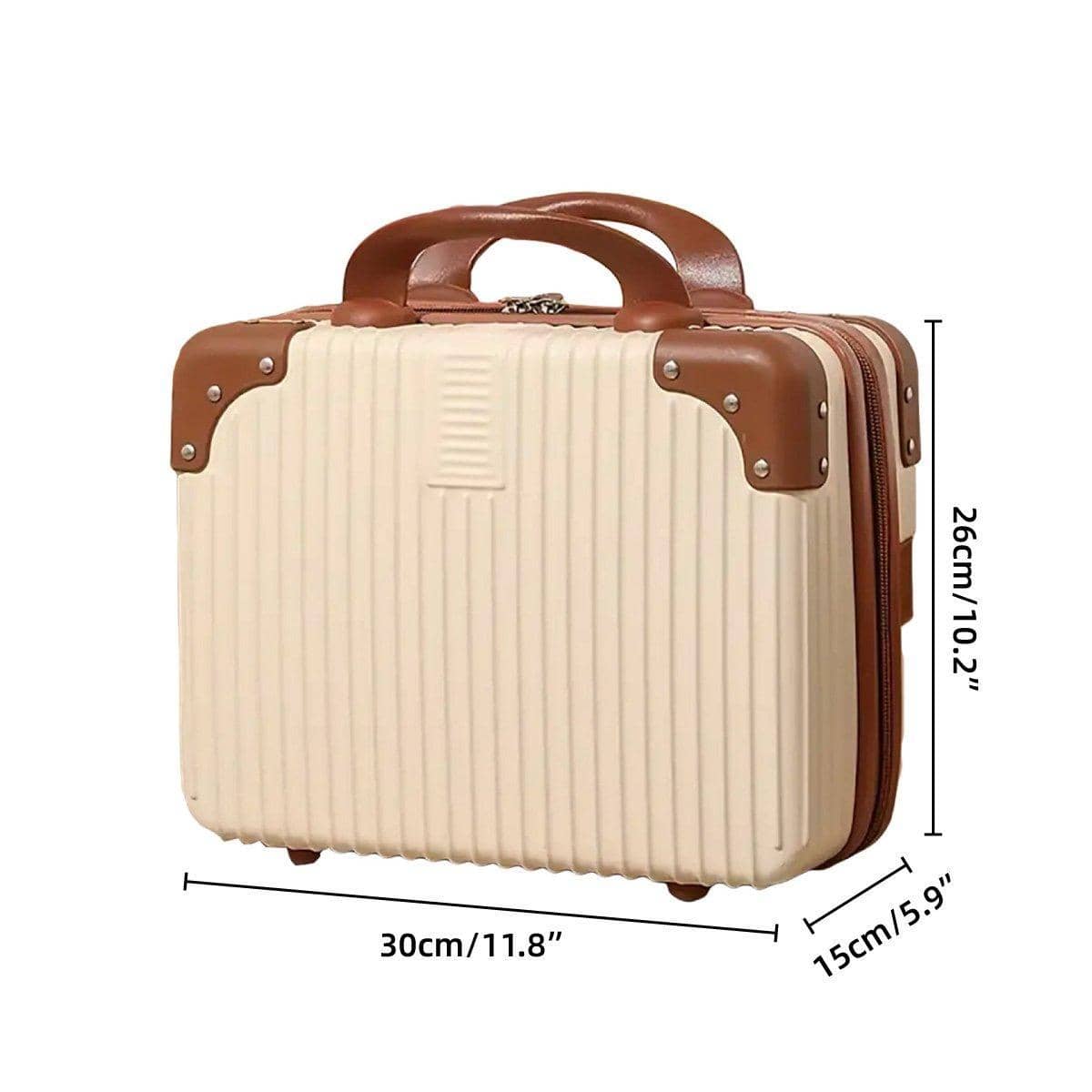 Mini Cosmetic Luggage Case with Double Zipper, 30 x 26 x 15 cm - Green - view 4