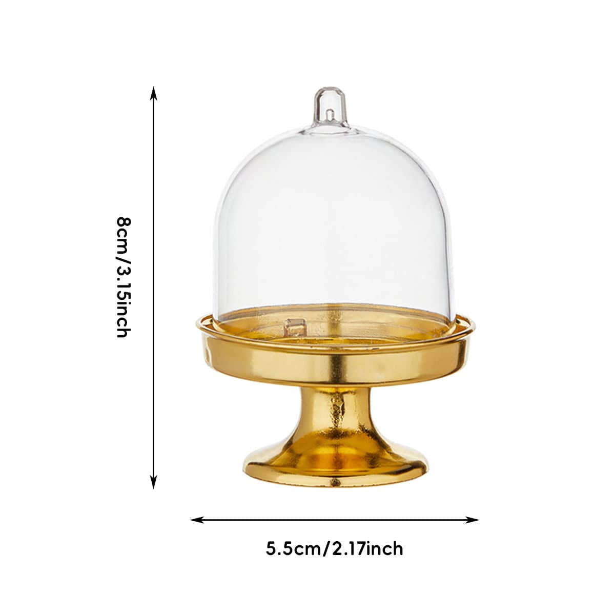 Mini Dessert Display Stands with Dome Cover, Set of 24 - Gold - view 4