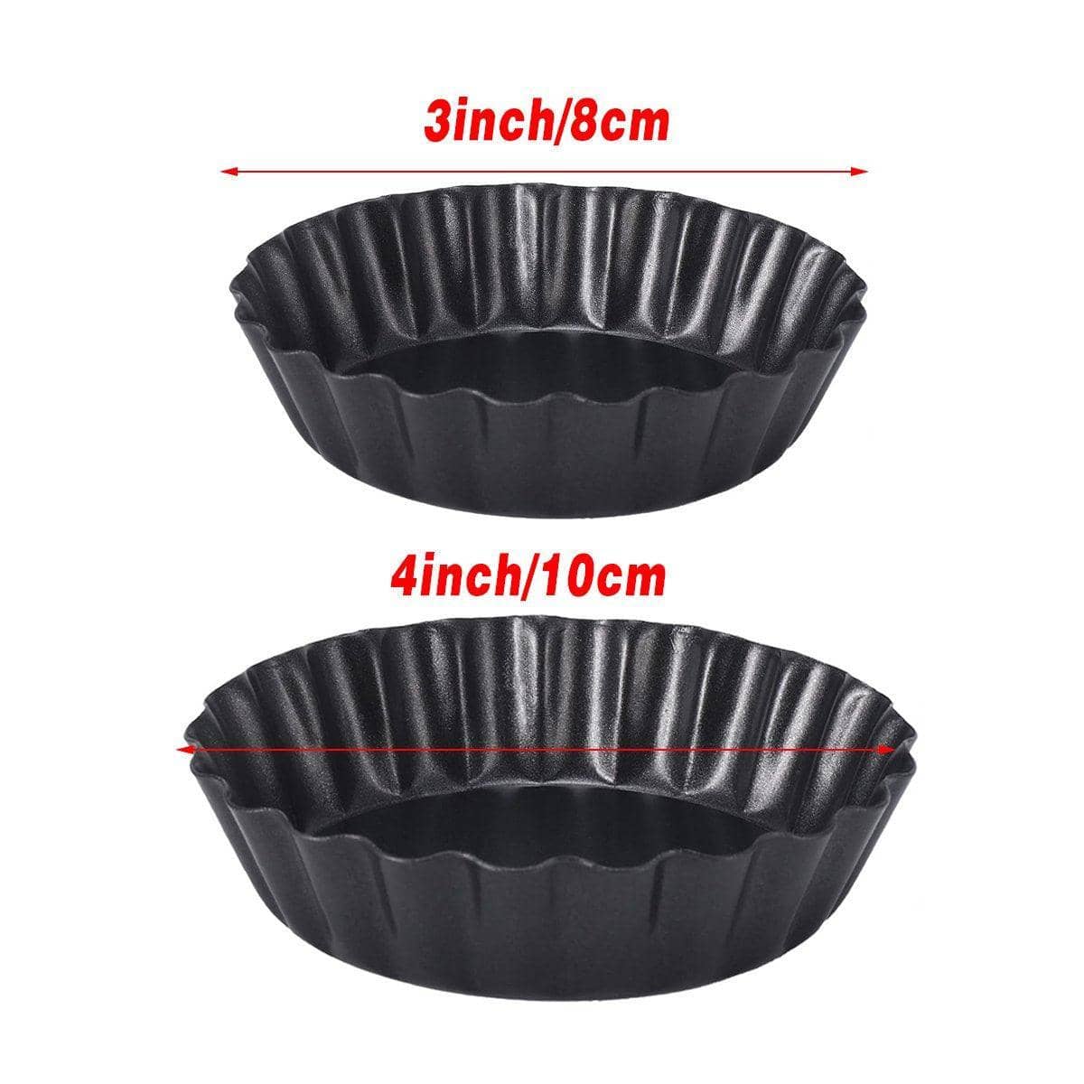 Mini Detachable Tart Moulds Pack of 12 - 4 Inch (10cm) - view 4