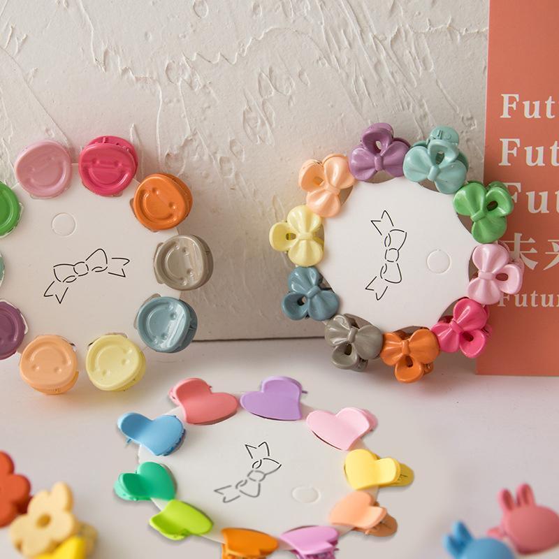 Mini Hair Clips Durable Plastic, 10 Pack - Heart - view 5