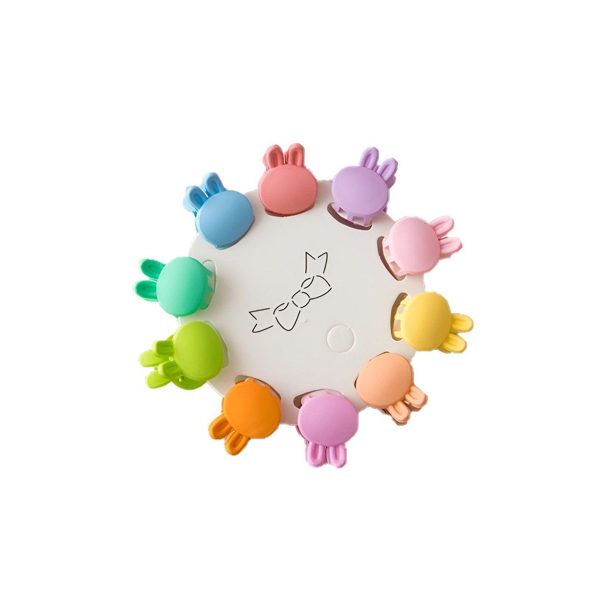 Mini Hair Clips Durable Plastic, 10 Pack - Rabbit