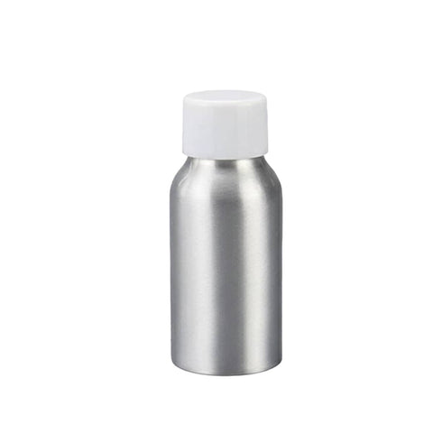 Mini Leak-Proof Aluminium Bottles with Plastic Lids, Pack of 10 - White Lid