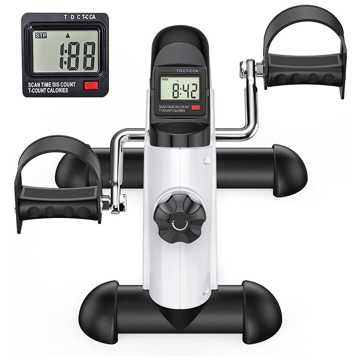 Mini Pedal Exercise Bike for Arms and Legs with LCD Display - White and Black - view 4