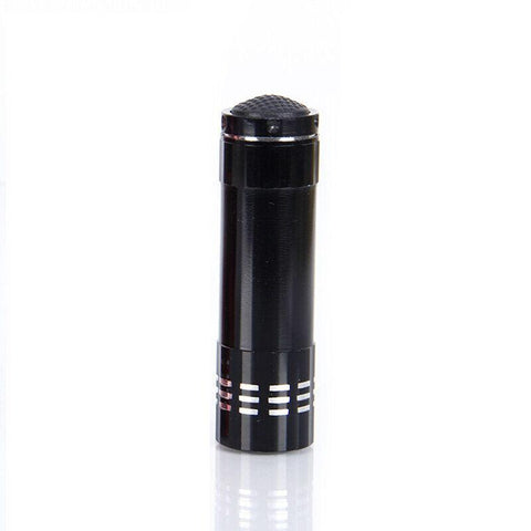 Mini Pocket Camping Torch with 9 LEDs - Black