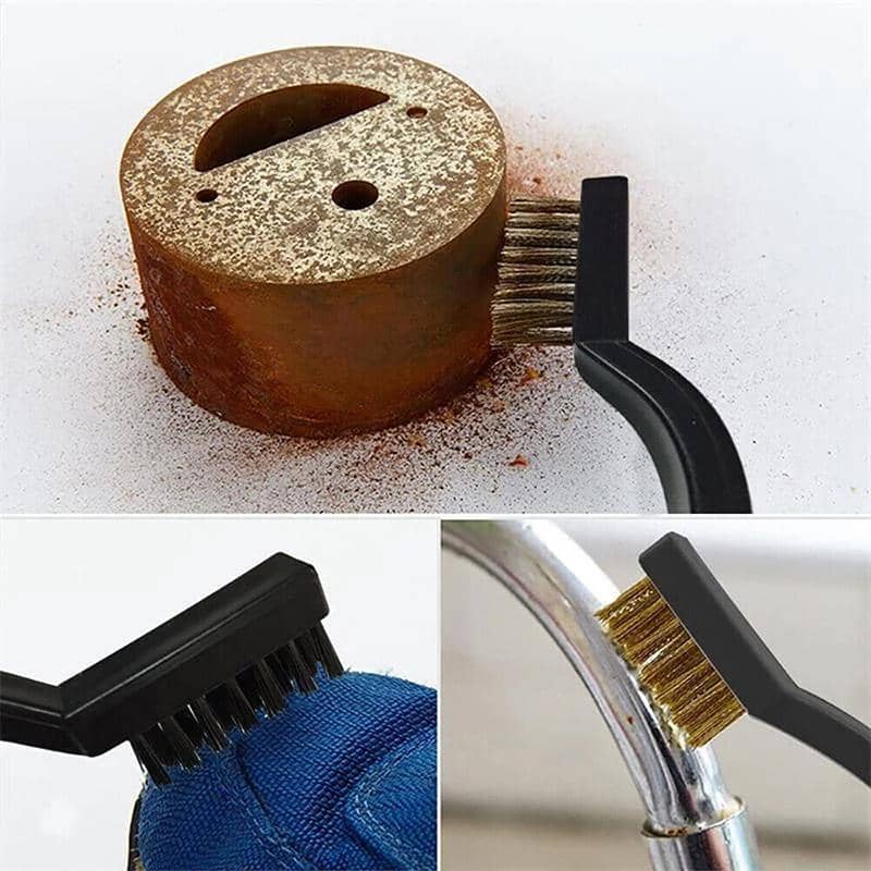 Mini Wire Brush Set Stainless Steel Nylon and Brass Metal Remover, Pack of 15 - view 3