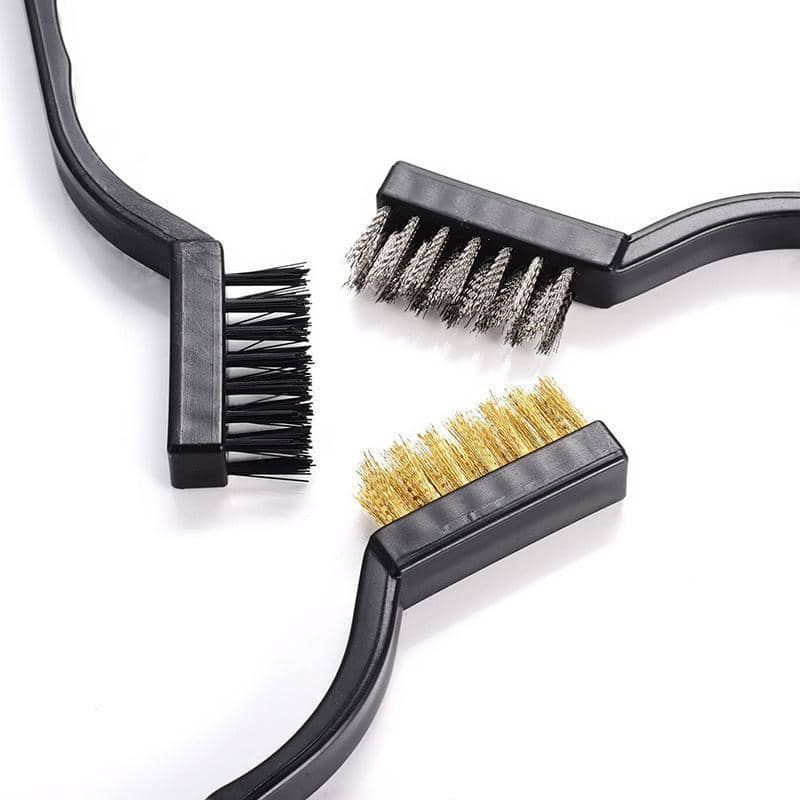 Mini Wire Brush Set Stainless Steel Nylon and Brass Metal Remover, Pack of 15 - view 4