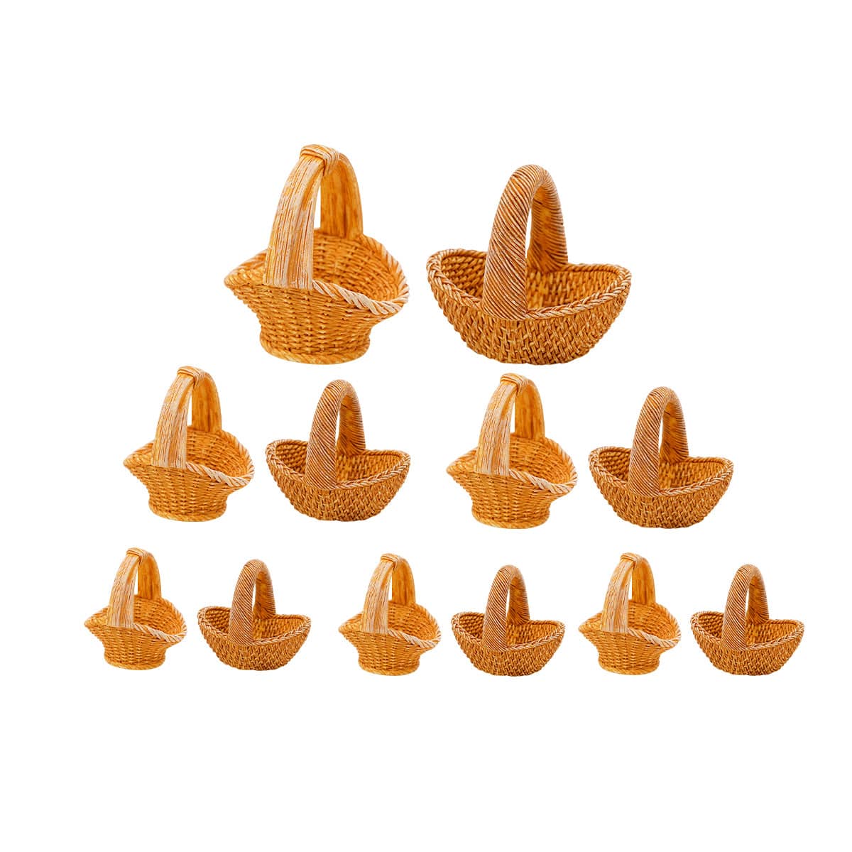 Miniature Resin Baskets 12 Piece Small Craft for Photography Props and Desk Decor - view 2