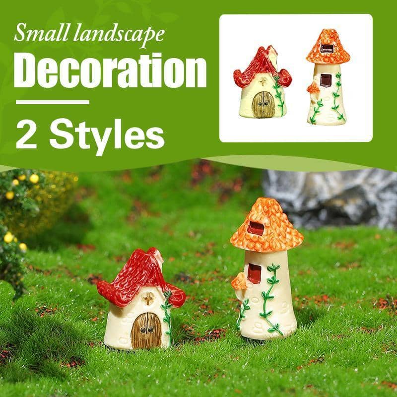 Miniature Resin Fairy Garden House - Red Roof Cottage - view 2