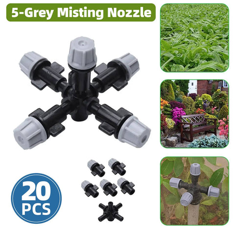 Misting Nozzles with 5 Outlets and 6 mm Connector, Pack of 20