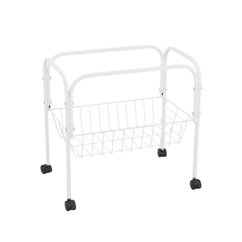 Mobile Storage Rack with Wheels for Bird and Small Animal Cages - White