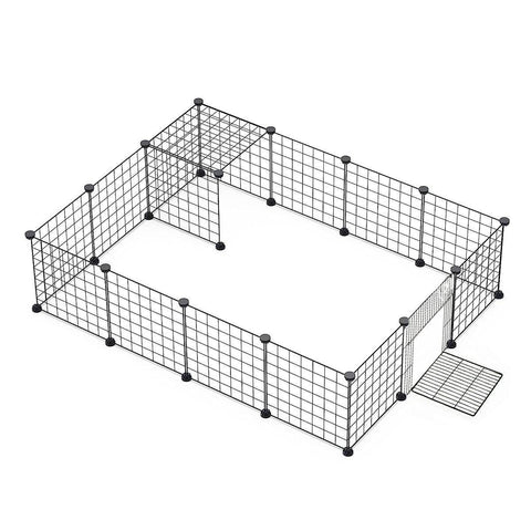 Modular Cat Cage Pet Playpen Fence, 16 Pieces - Black