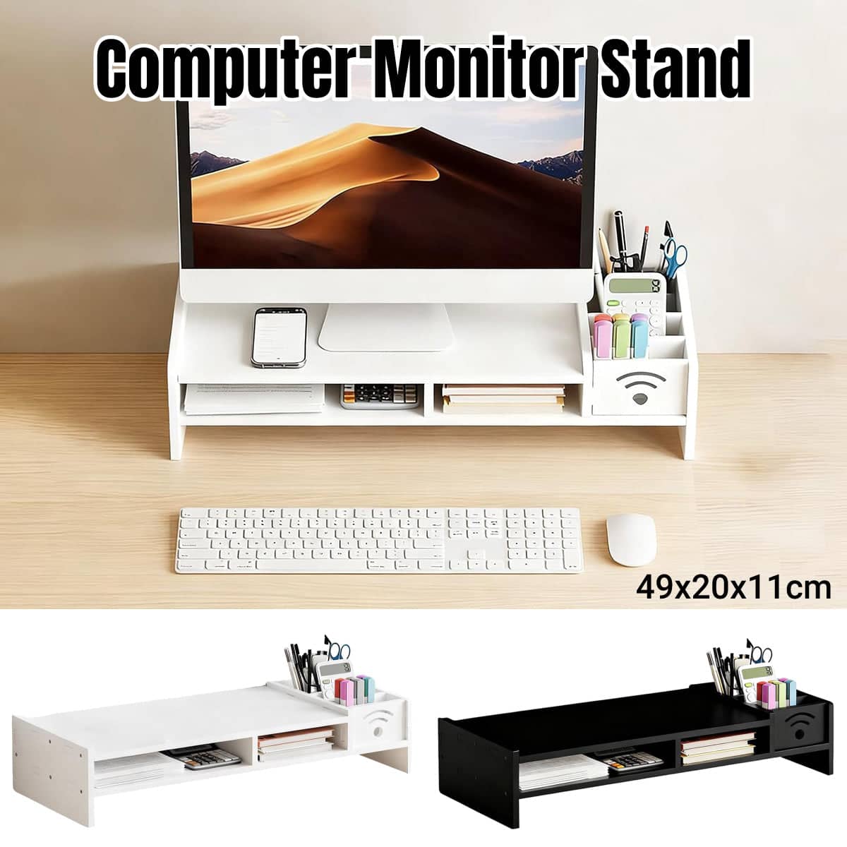 Monitor Riser Stand, Multi-Function - White - view 2