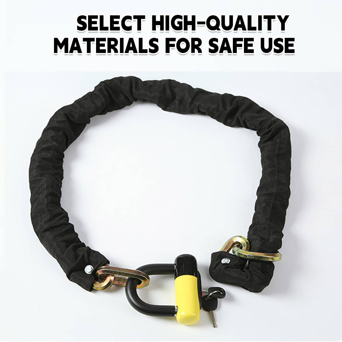 Motorcycle and Bicycle Chain Lock with U-Lock, Hardened Steel Anti-Theft Set - view 4