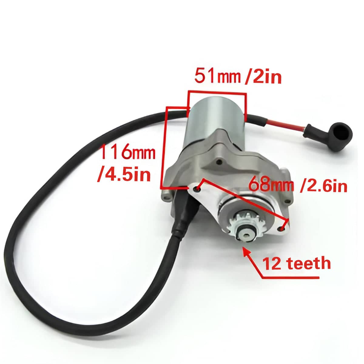 Motorcycle Electric Starter Motor for 50 to 110 Cc Dirt Bike, ATV and Scooter - view 3