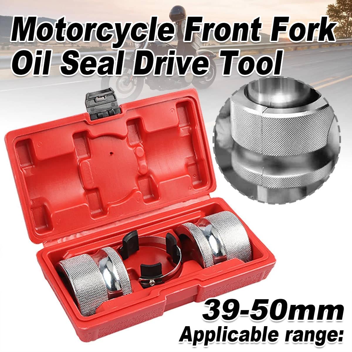 Motorcycle Fork Oil Seal Driver Tool Set - 39-50mm Range