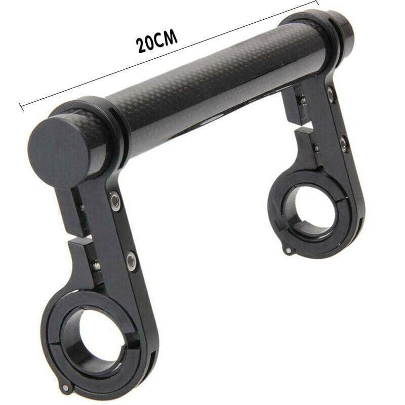 Mountain Bike Handlebar Extender with Double Bracket and Carbon Fibre Bar - Blue - view 4