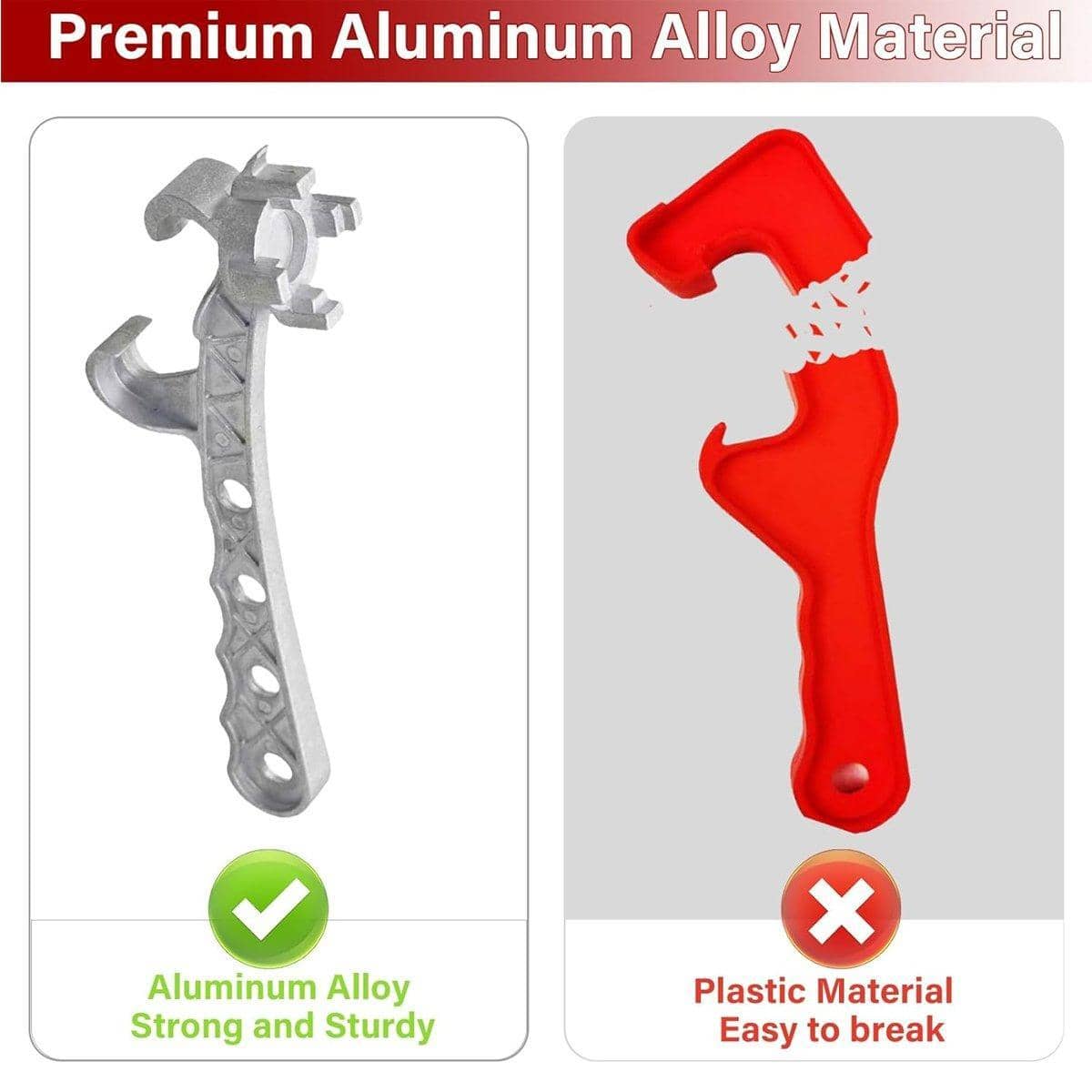 Multi Function Aluminium Drum Wrench Cap Opener and Bolt Tool Labour Saving for Home Maintenance - view 5