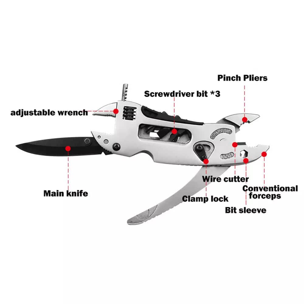 Multi Function Folding Pocket Pliers and Screwdriver, Stainless Steel Camping Tool 122 x 41 mm - view 4