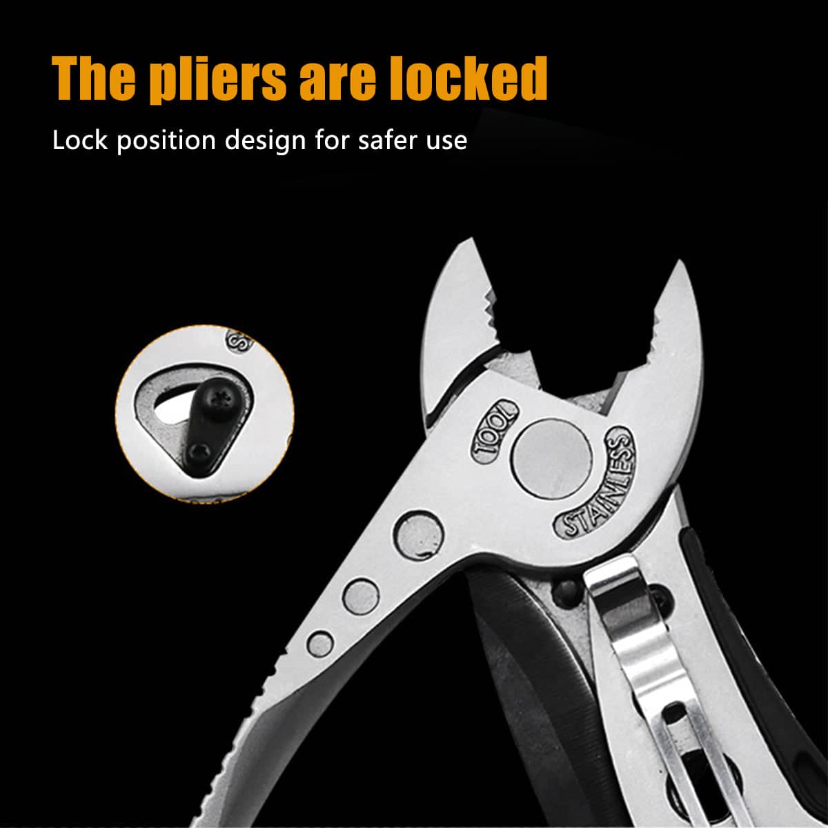 Multi Function Folding Pocket Pliers and Screwdriver, Stainless Steel Camping Tool 122 x 41 mm - view 5