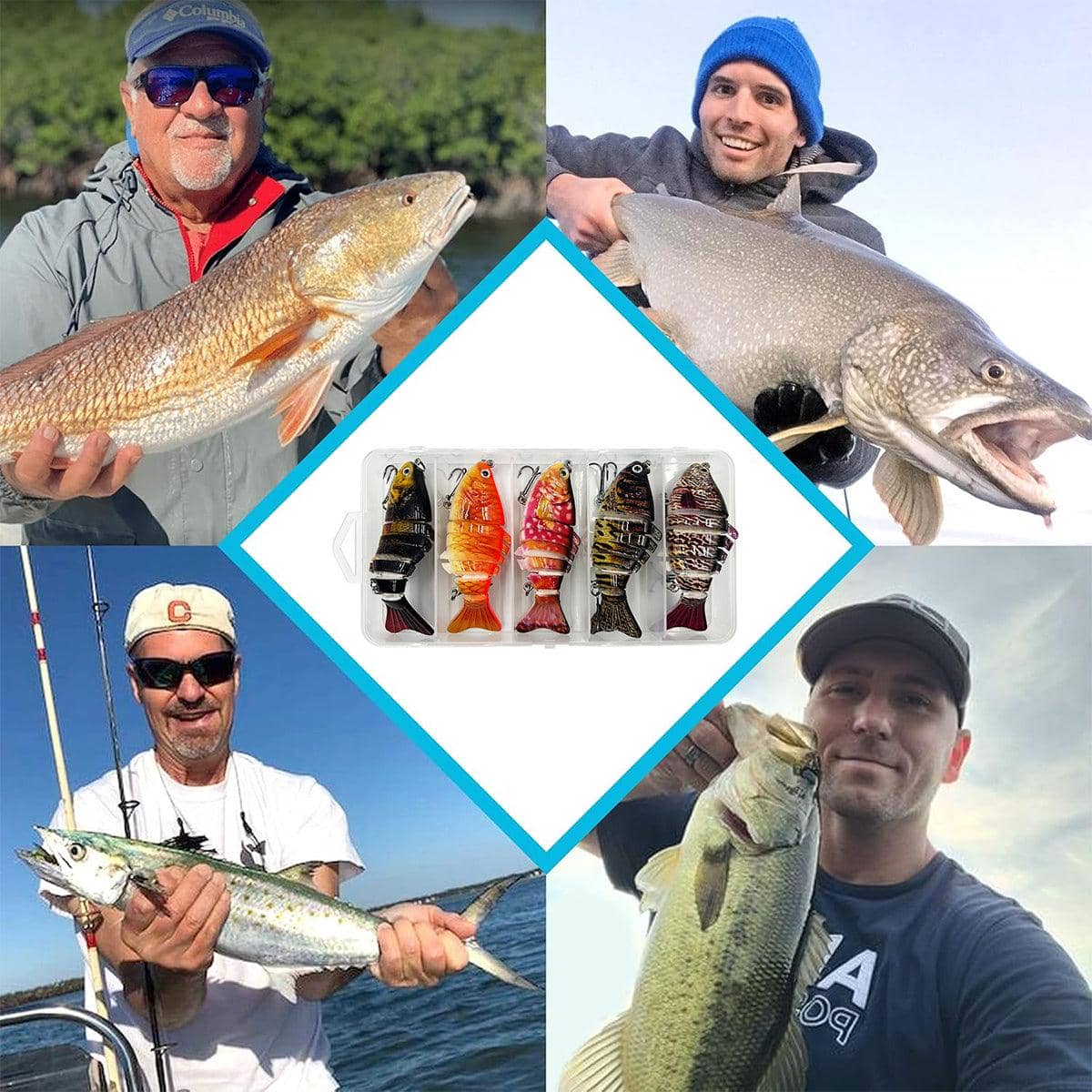 Multi-Jointed Fish Lure Set, Pack of 5 Artificial Swimbait - view 5