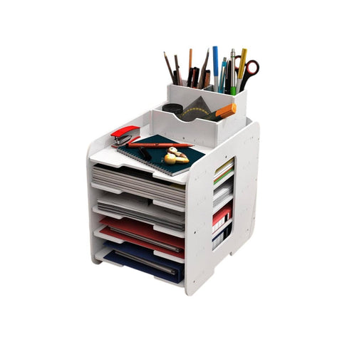 Multi Layer Desktop File Storage Rack - 5 Layer, 23 cm Compact