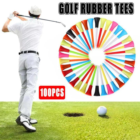 Multicolour Rubber Cushion Golf Tees, 83 mm - Pack of 100