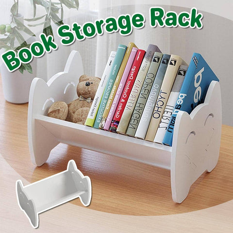 Multifunctional Book Organiser - Desktop Shelf Storage Bookcase, White