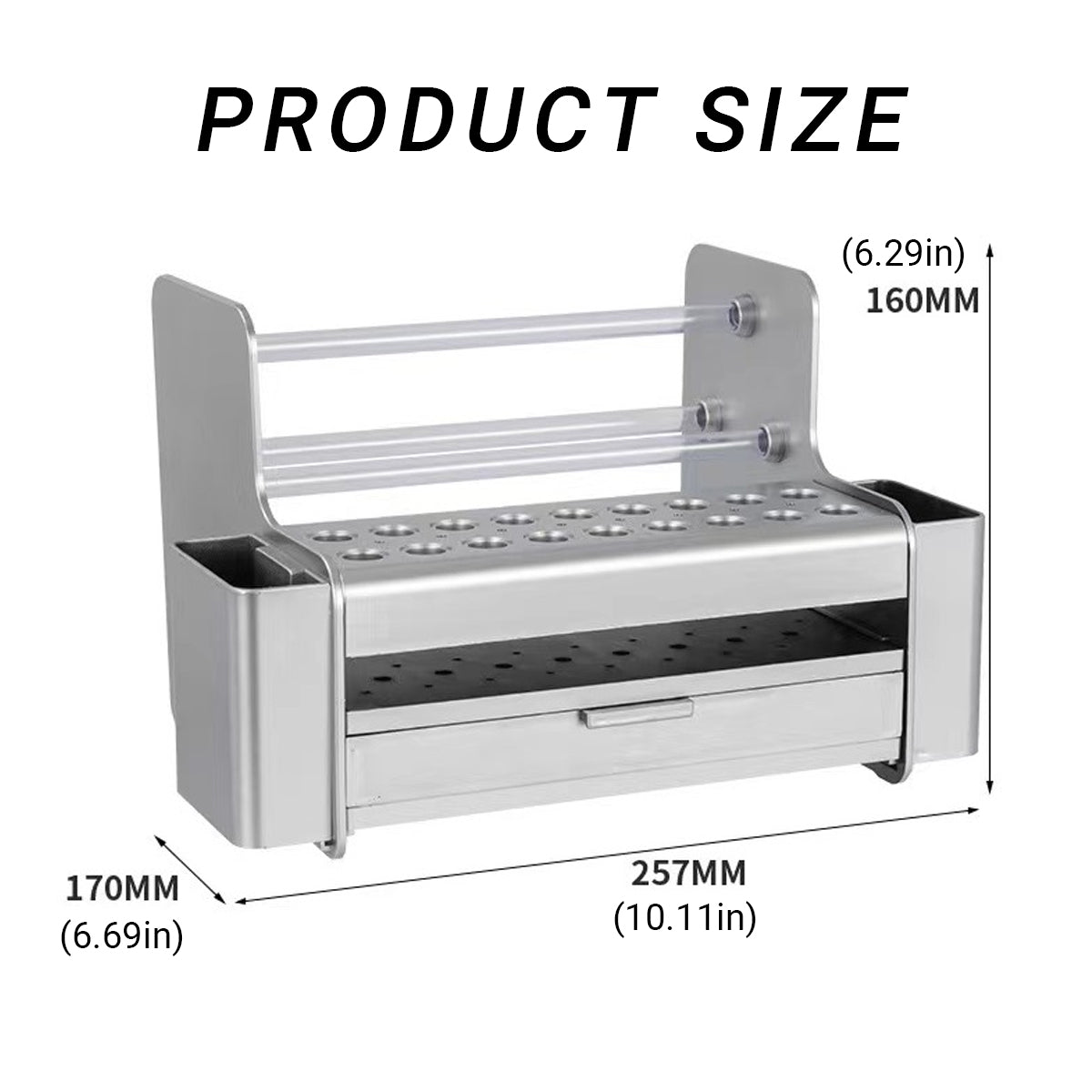 Multifunctional Desktop Tool Storage Cabinet with Side Compartments - view 3