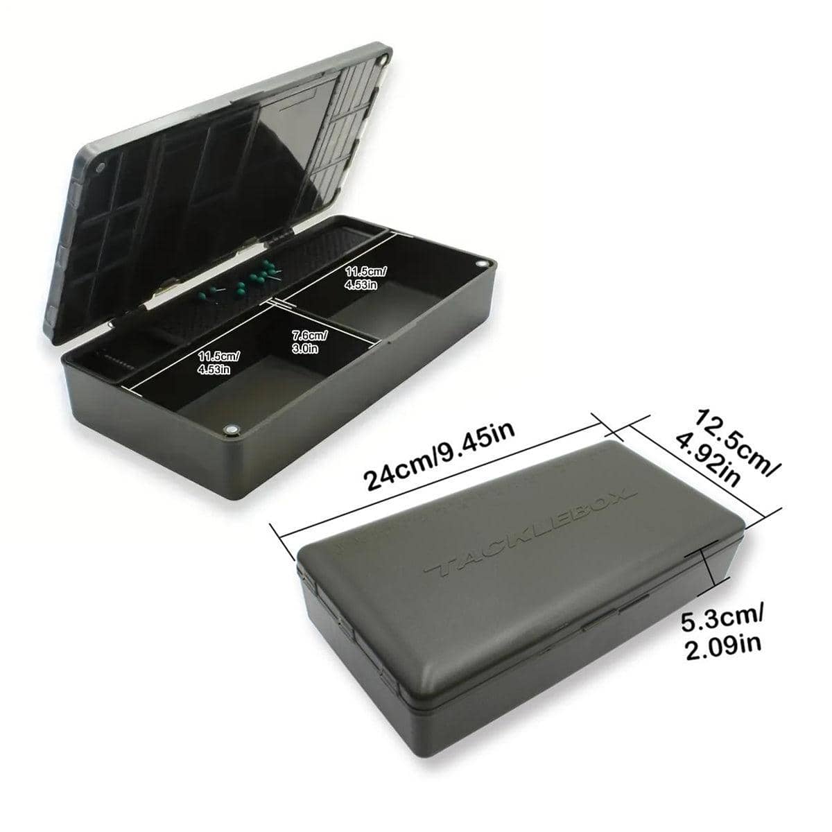 Multifunctional Fishing Tackle Storage Box Organiser Case, Black - view 3