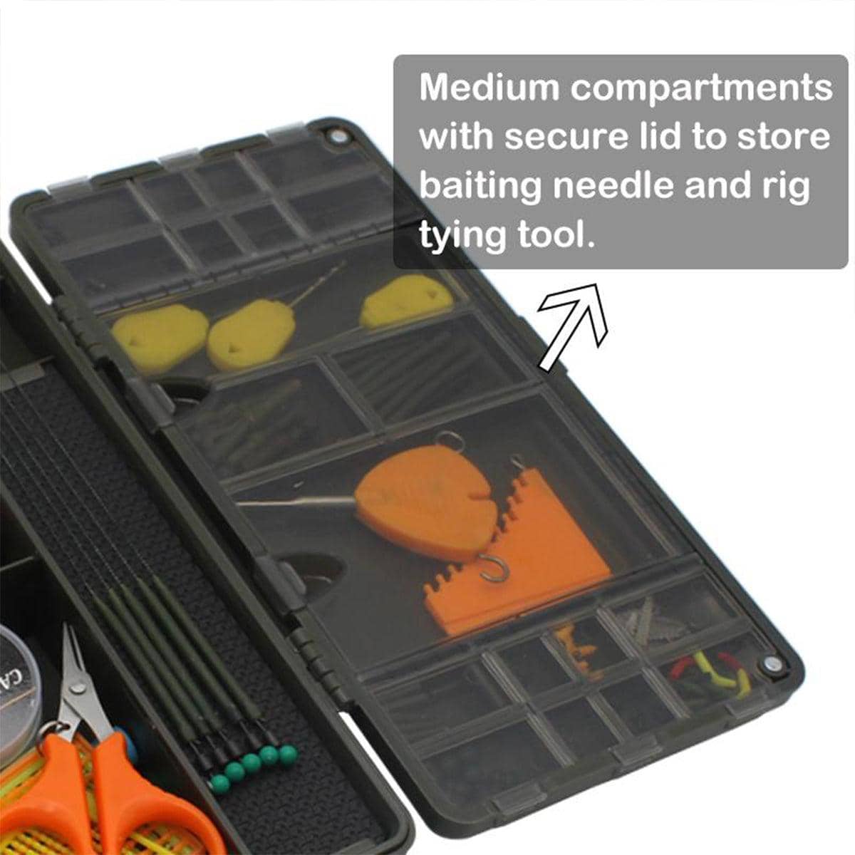 Multifunctional Fishing Tackle Storage Box Organiser Case, Black - view 5