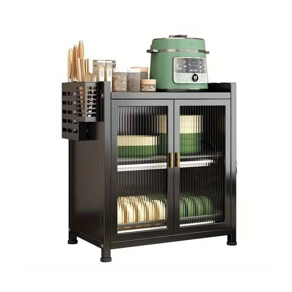 Multifunctional Kitchen Dish Storage Rack with Cutlery Holder, Large Capacity - view 2