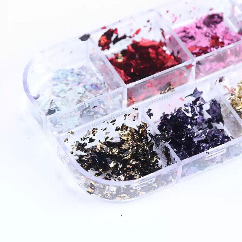 Nail Art Laser Flakes in a 12-Compartment Set - view 4