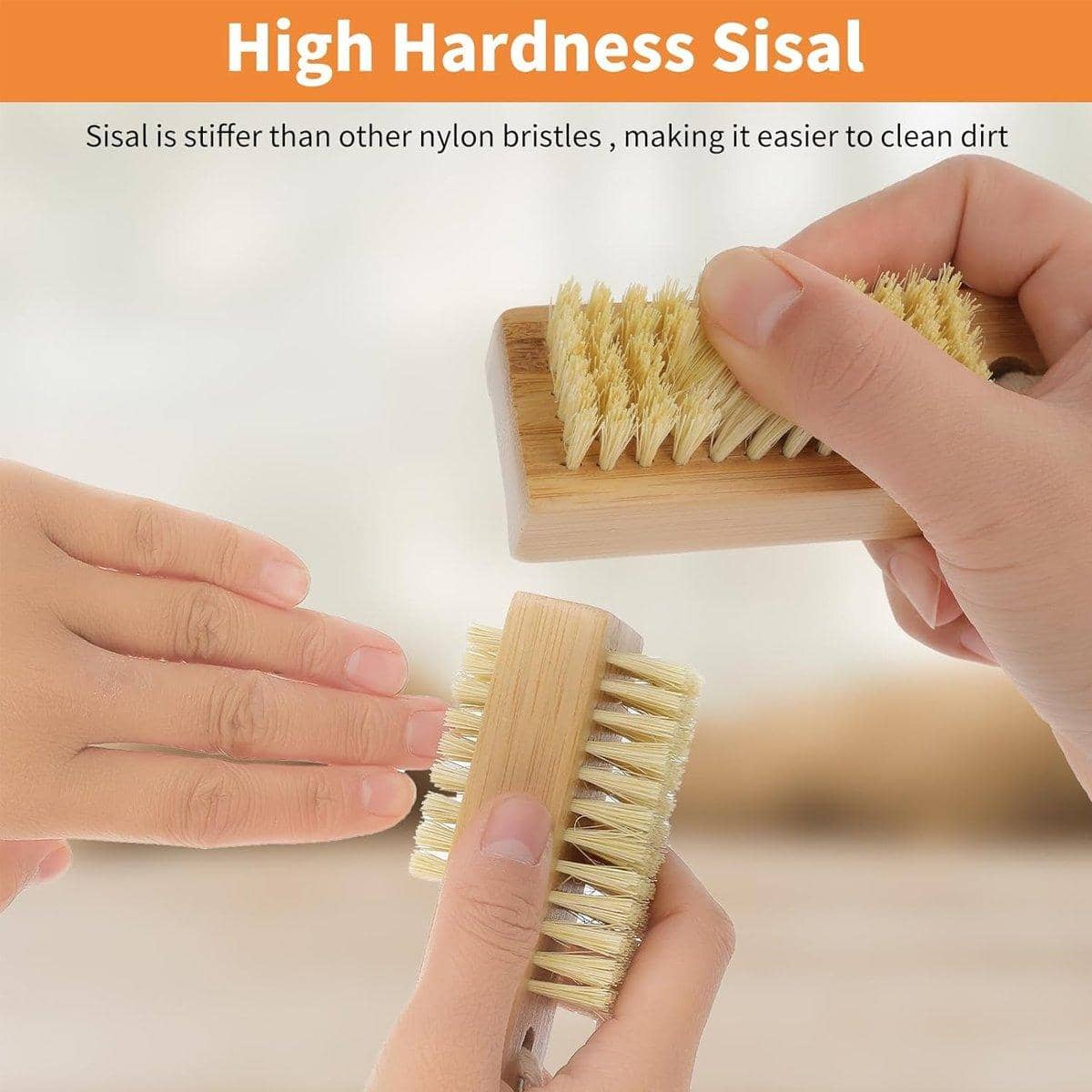 Nail Cleaning Brush Set of 2, Wooden Manicure Brush with Sisal Bristles - view 5