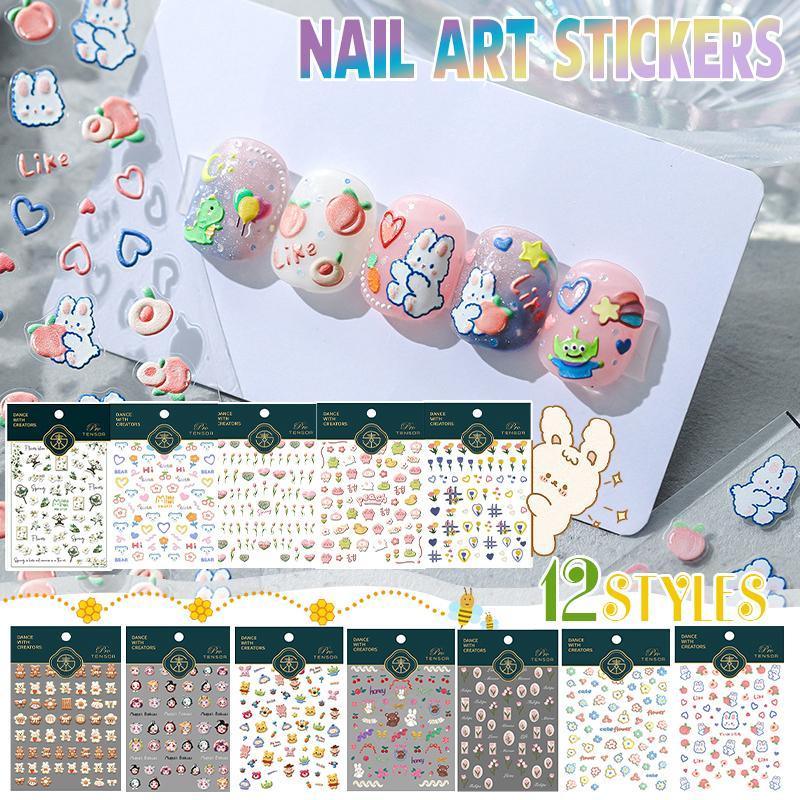 Nail Stickers for DIY Nail Art - White Blossoms and Butterflies - view 2