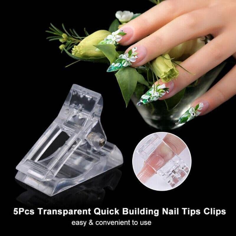 Nail Tips Clip Clamps for Poly Gel Nail Extension - Clear, Pack of 5 - view 4