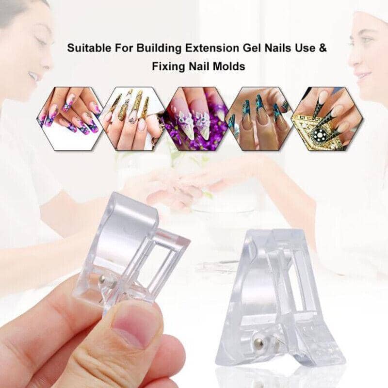 Nail Tips Clip Clamps for Poly Gel Nail Extension - Clear, Pack of 5 - view 5