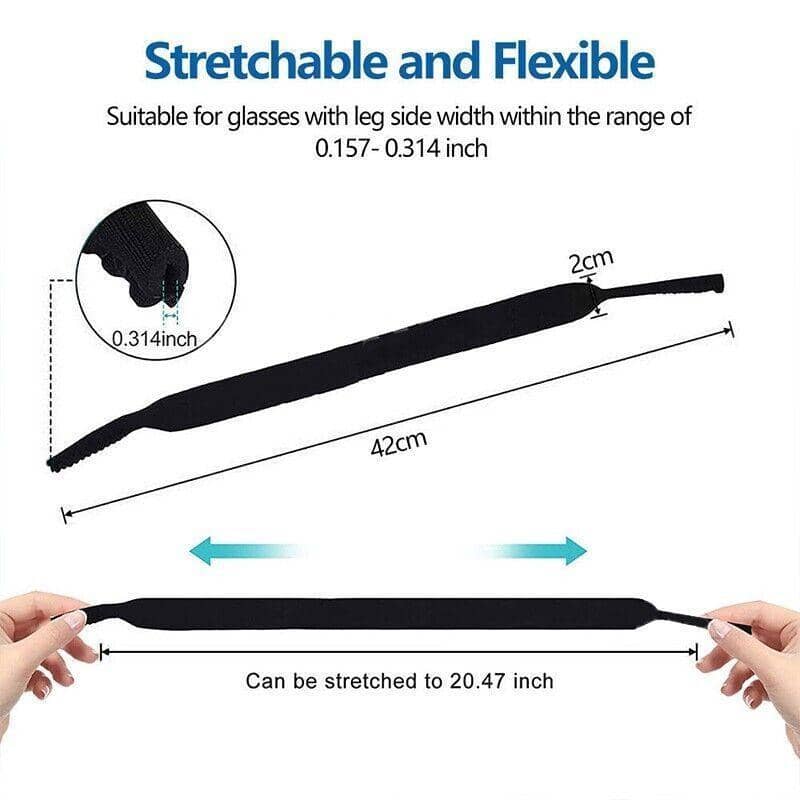 Neoprene Sunglasses Strap Sports Band, 42 cm - Black - view 4