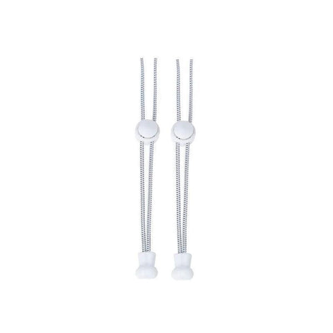 No Tie Elastic Shoelaces with Toggle Locks for Sneakers, Running and Walking Shoes - White with Dots